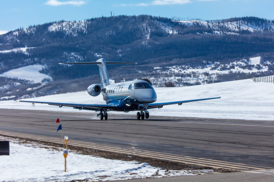 PC-24 fractional ownership jet landing